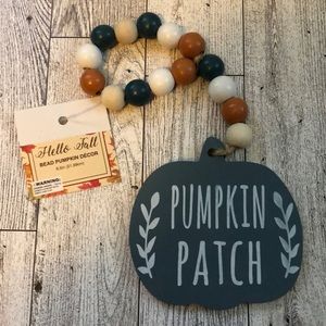 “Pumpkin Patch” Wood Bead Farmhouse Hanging Fall Tiered Tray Decoration Accent
